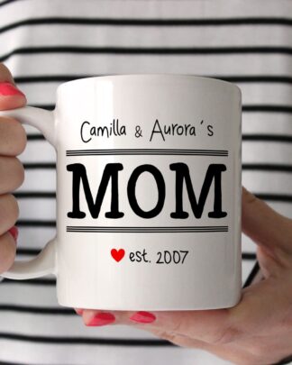 Tazza Personalizzata per la Mamma "Mom Established In"
