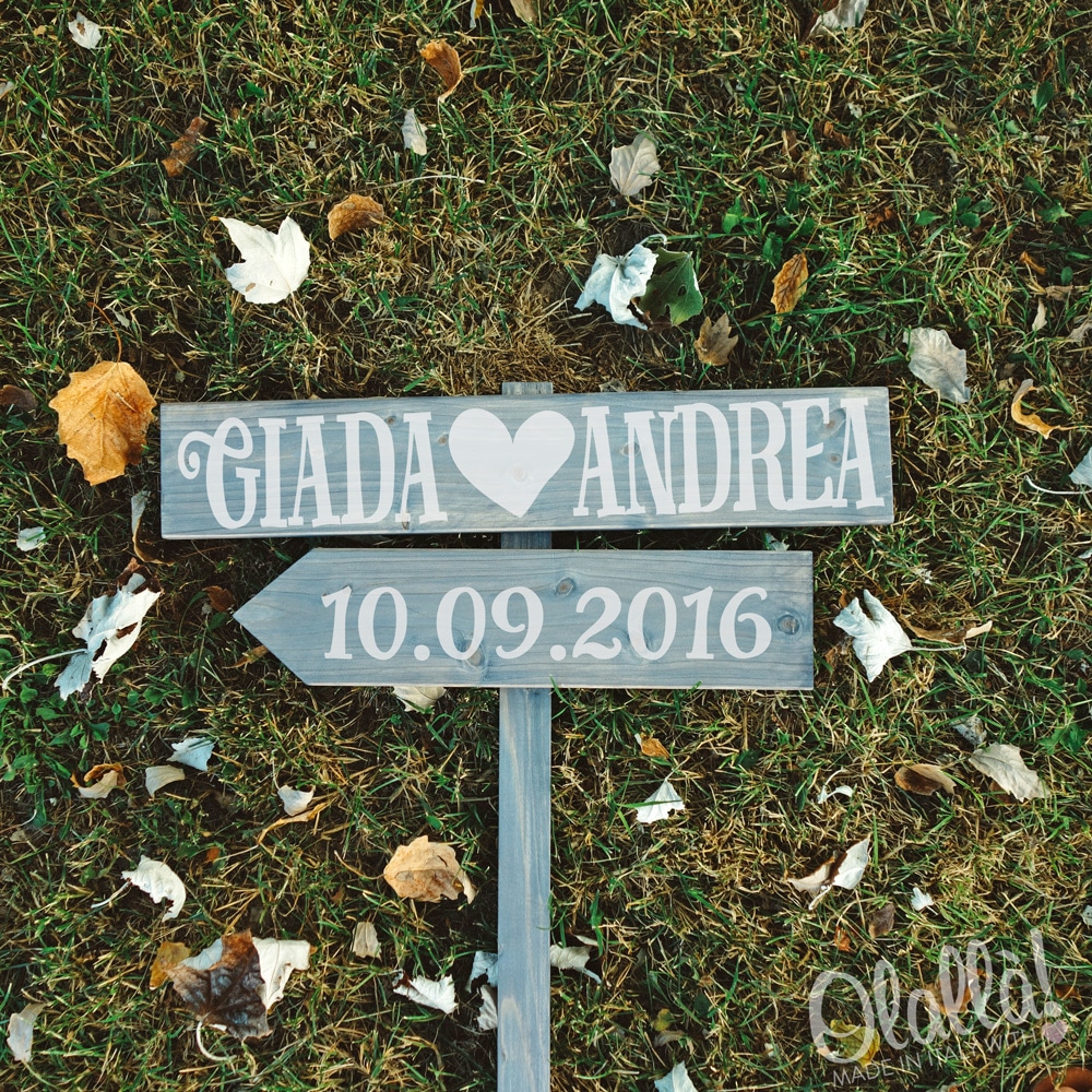 Insegna In Legno con Direzione Personalizzata Idea Decor Matrimonio - immagine 3