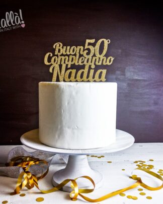 Cake Topper Personalizzato Buon Compleanno