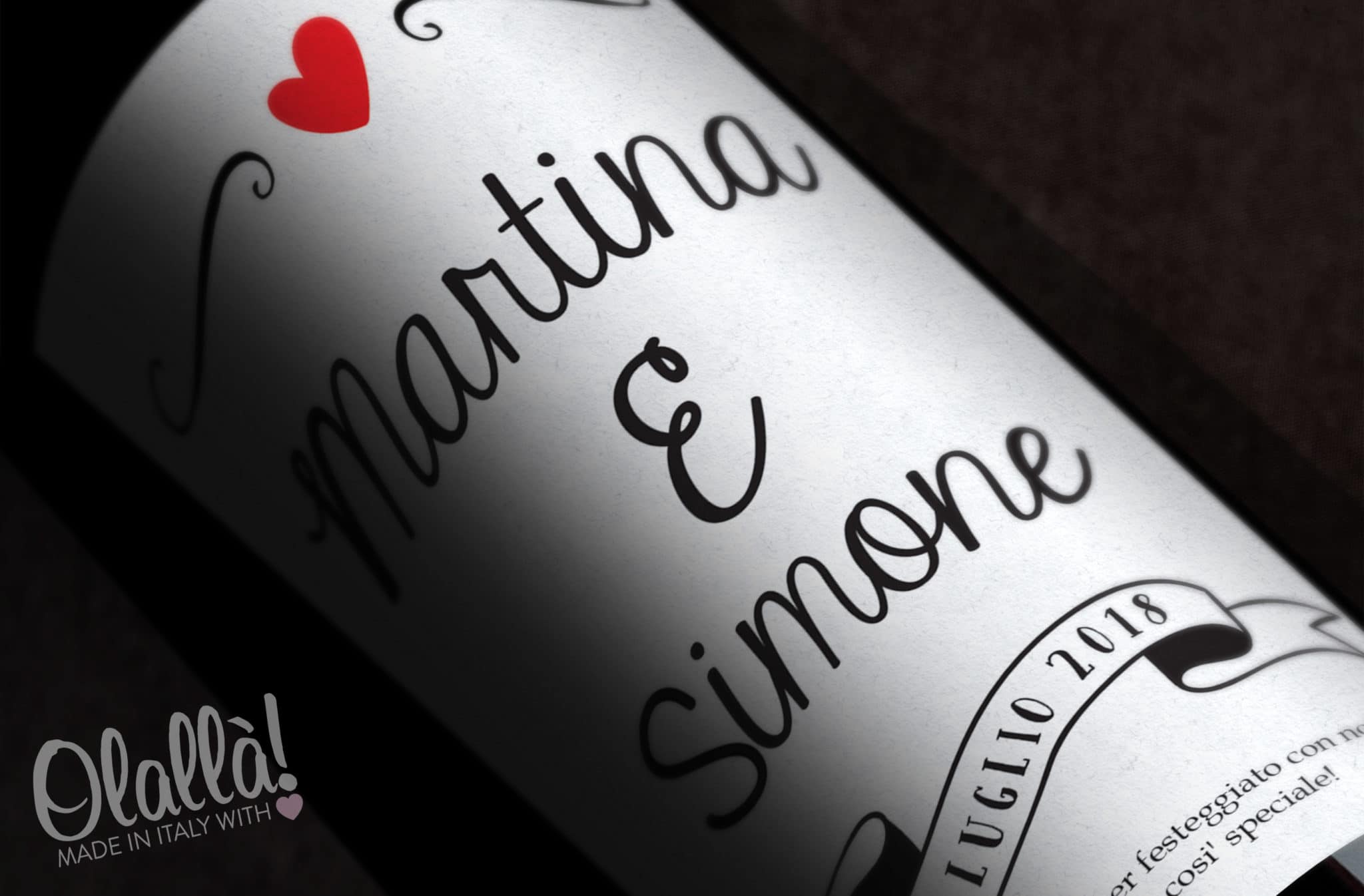 Bottiglia Personalizzata con Nomi e Banner con Data del Matrimonio - immagine 2