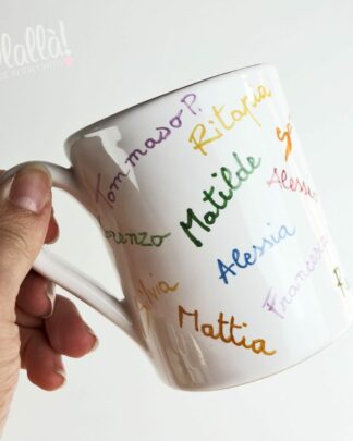 Tazza Dipinta a Mano con i Nomi degli Alunni - Idea Regalo Insegnante o Maestra