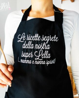 Grembiule da Cucina Personalizzato con Ricamo a Scelta Le Ricette di