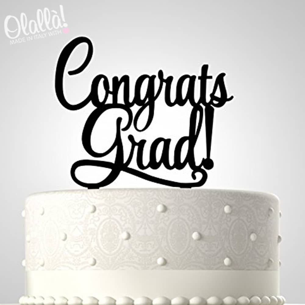 Cake Topper "Congrats Grad!" per Laurea - immagine 2