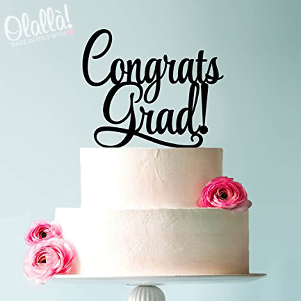Cake Topper "Congrats Grad!" per Laurea