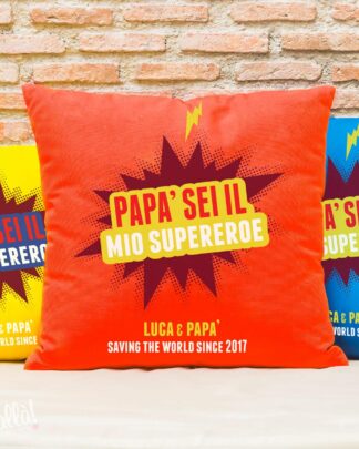 Cuscino Personalizzato "Papà Sei il Mio Supereroe"