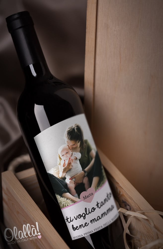 Bottiglia Personalizzata con Foto e Dedica "Ti Voglio Tanto Bene Mamma" - immagine 3