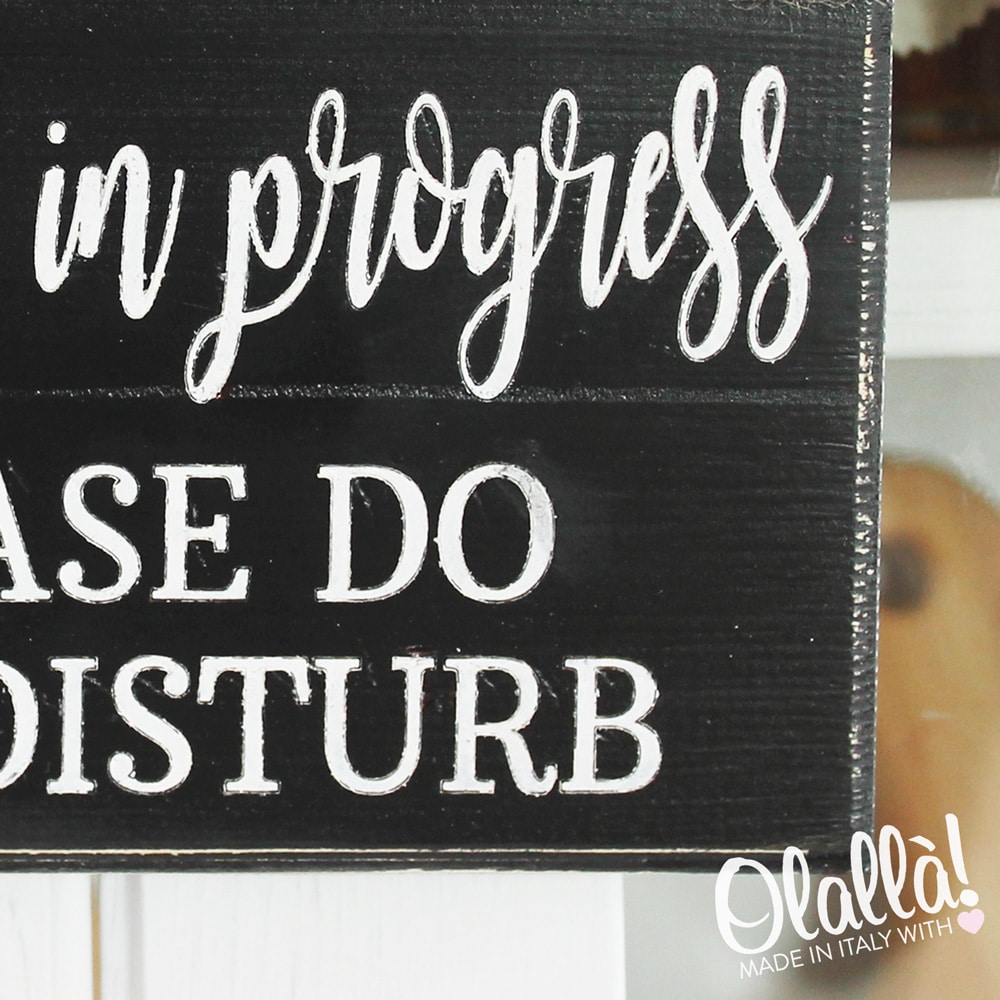 Targhetta in Legno Vintage Personalizzata - Therapy in Progress - immagine 3