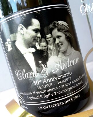 Bottiglia Personalizzata per Anniversario in Stile Vintage
