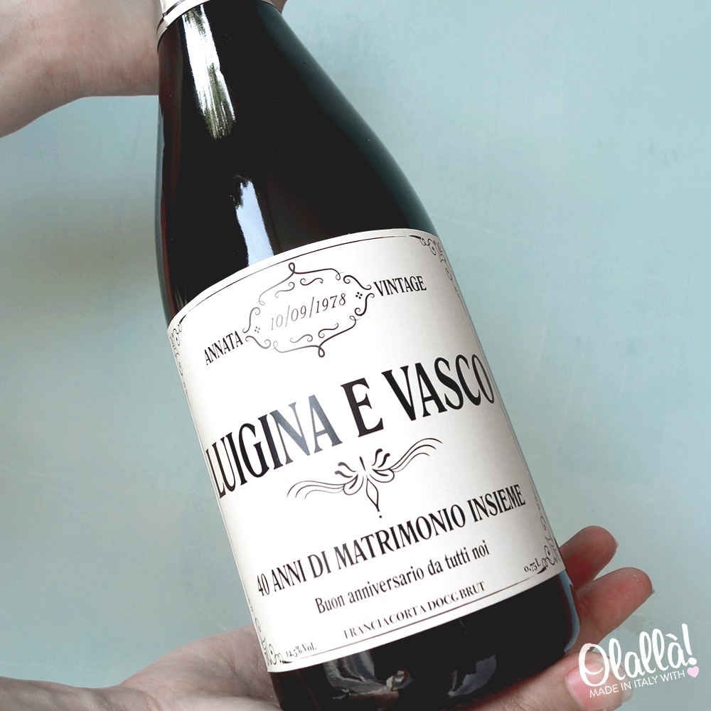 Bottiglia con Etichetta Personalizzata - Idea Anniversario - immagine 3