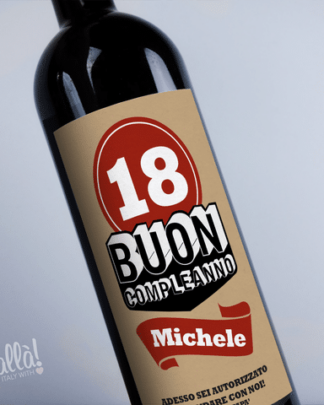 Bottiglia Personalizzata "Buon Compleanno" - Idea Regalo 18 Anni