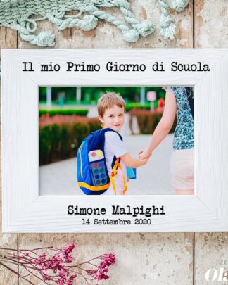 Cornice in Legno Personalizzata "Il mio Primo Giorno di Scuola"