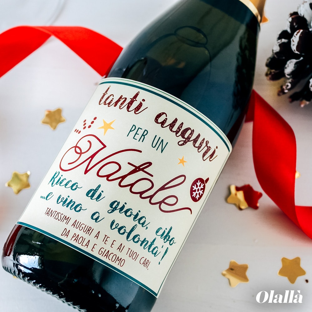 Bottiglia Personalizzata con Auguri - Idea Regalo per Natale - immagine 3