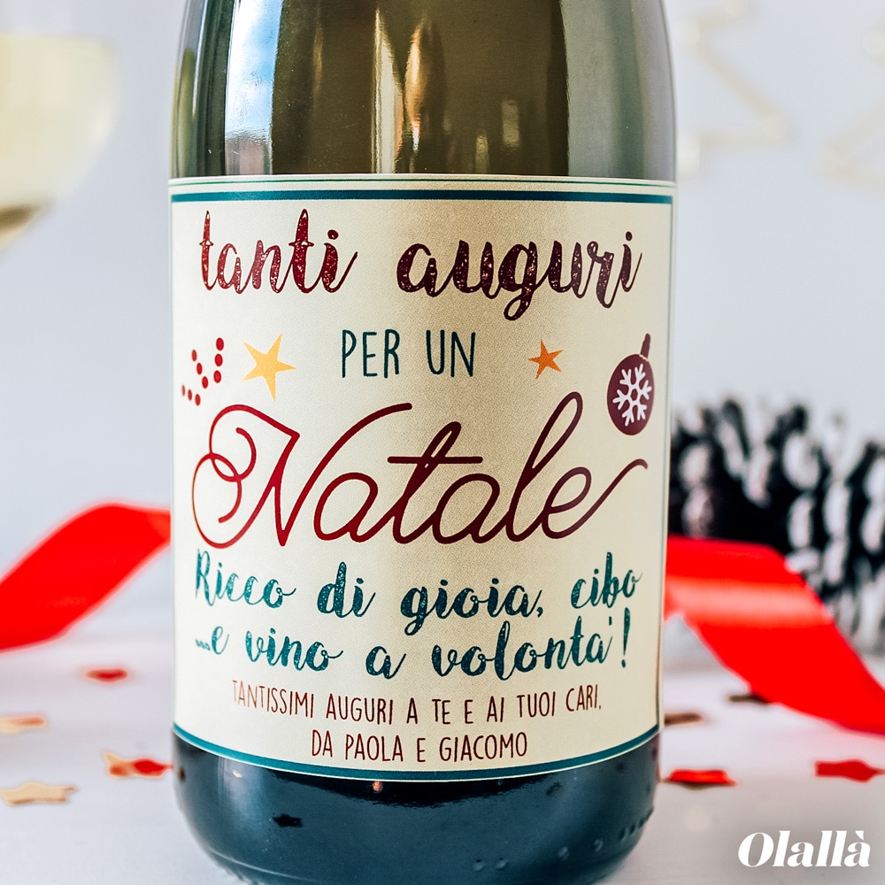 Bottiglia Personalizzata con Auguri - Idea Regalo per Natale - immagine 2