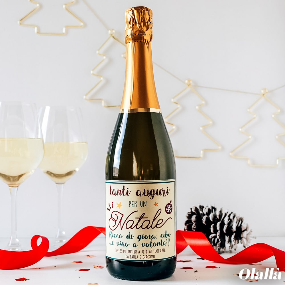 Bottiglia Personalizzata con Auguri - Idea Regalo per Natale