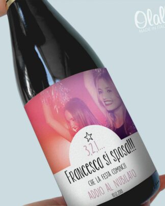 Bottiglia Personalizzata "Francesca si sposa"- Idea Regalo per Addio al Nubilato