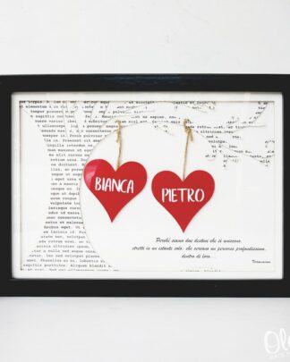 Quadretto di Carta Intagliata Personalizzato con Cuori, Albero e Dedica - Idea Regalo San Valentino