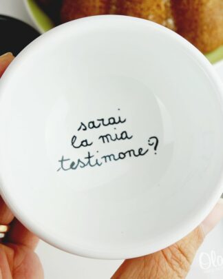 Tazzina da Caffè o Tè/Cappuccino Personalizzata con Messaggio segreto "Vuoi Essere la Mia Testimone?