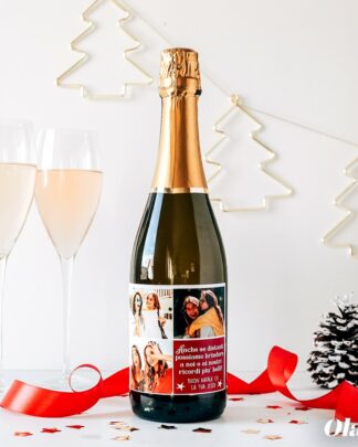 Bottiglia Personalizzata con Collage di Foto e la tua Dedica - Idea Regalo di Natale