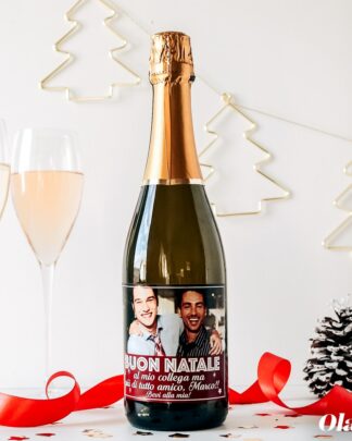 Bottiglia Personalizzata con Foto e Dedica - Idea Regalo di Natale