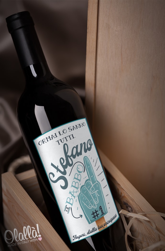 Bottiglia Personalizzata "Sei il Babbo n°1" con Nome del Papà e Dedica - Idea Regalo Festa del Papà - immagine 3