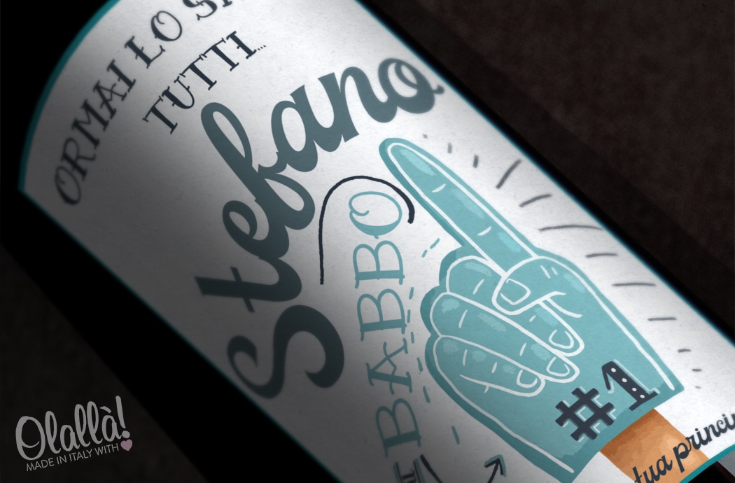 Bottiglia Personalizzata "Sei il Babbo n°1" con Nome del Papà e Dedica - Idea Regalo Festa del Papà - immagine 2