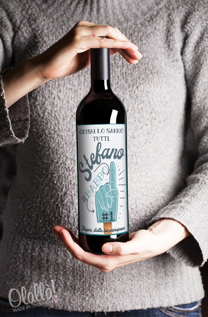 Bottiglia Personalizzata "Sei il Babbo n°1" con Nome del Papà e Dedica - Idea Regalo Festa del Papà - immagine 4