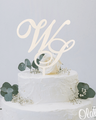 Cake Topper con Iniziali Eleganti Unite