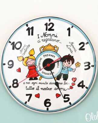 Orologio in Ceramica Personalizzato Idea Regalo Nonni