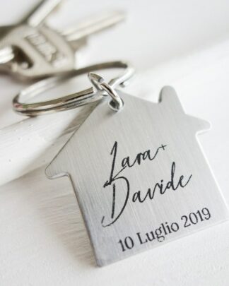 Portachiavi Casa Inciso Idea Regalo Convivenza