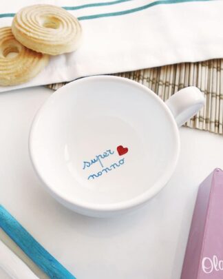 Tazzina da Caffè o Tè/Cappuccino Personalizzata con Messaggio Segreto per il Nonno