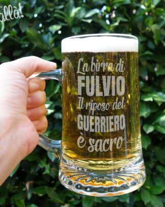 Boccale da Birra con Frase "la Birra di... Il Riposo del Guerriero" Personalizzabile - Idea Regalo per Lui