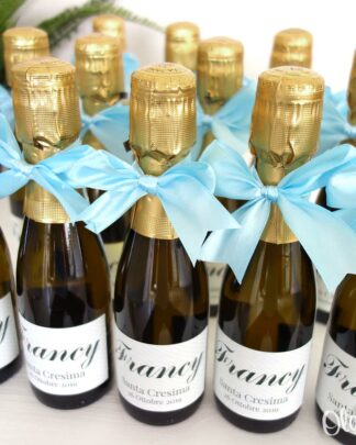 Bottigliette di Prosecco con Etichetta Personalizzabile - Bomboniera Cresima, Comunione o Battesimo