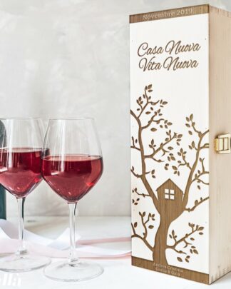 Cassettina Porta Vino in Legno Personalizzata Idea Regalo Acquisto di Casa Nuova