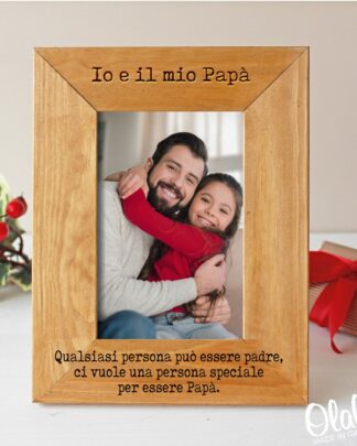 Cornice in Legno Personalizzata con Dedica  - Regalo Natale Papà
