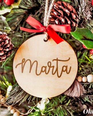 Decorazione da Appendere all'Albero Personalizzata con Nome - Idea Regalo Natale