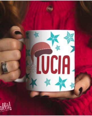 Tazza Personalizzata con Nome e Cappello di Babbo Natale - Idea Regalo Natale