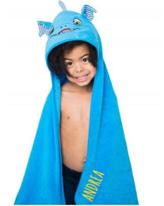 Accappatoio Personalizzato con Nome e Cappuccio Drago - Idea Regalo Bambino
