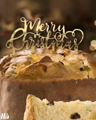 Cake Topper con la Scritta "Merry Christmas" - Decorazione Natale