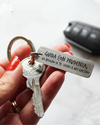 Portachiavi d'Acciaio Personalizzato con Dedica  - Idea Regalo Amore