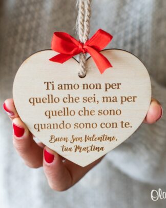 Targhetta Cuore in Legno di Betulla Personalizzata con Dedica – Idea Regalo San Valentino o Anniversario