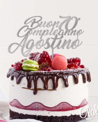Cake Topper Personalizzato con Nome e Età - Idea 70 Anni Compleanno