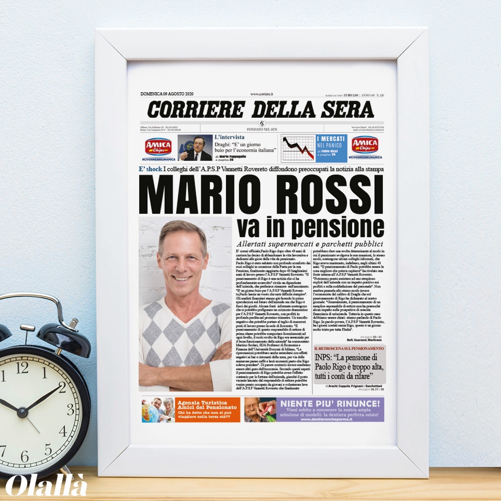 Finta Pagina di Giornale Personalizzata Idea Regalo Pensione - immagine 6