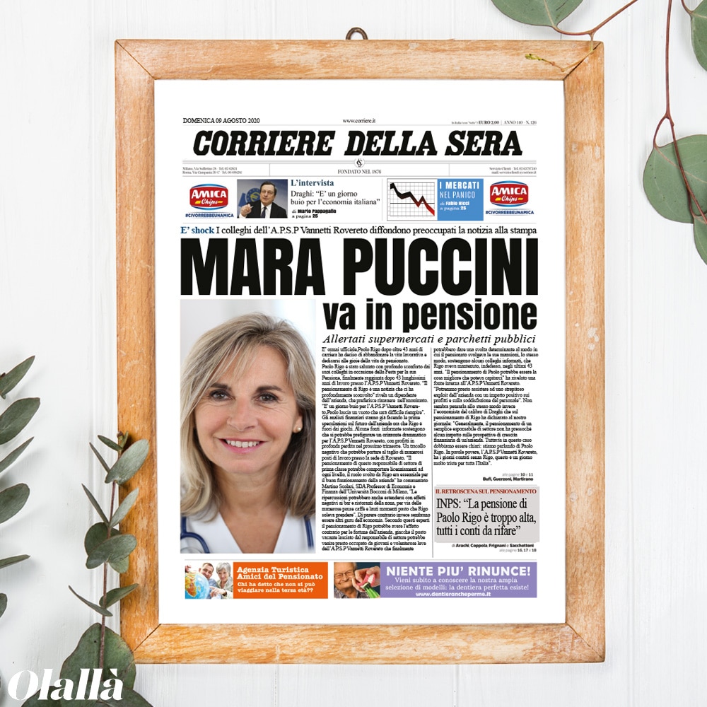Finta Pagina di Giornale Personalizzata Idea Regalo Pensione - immagine 5