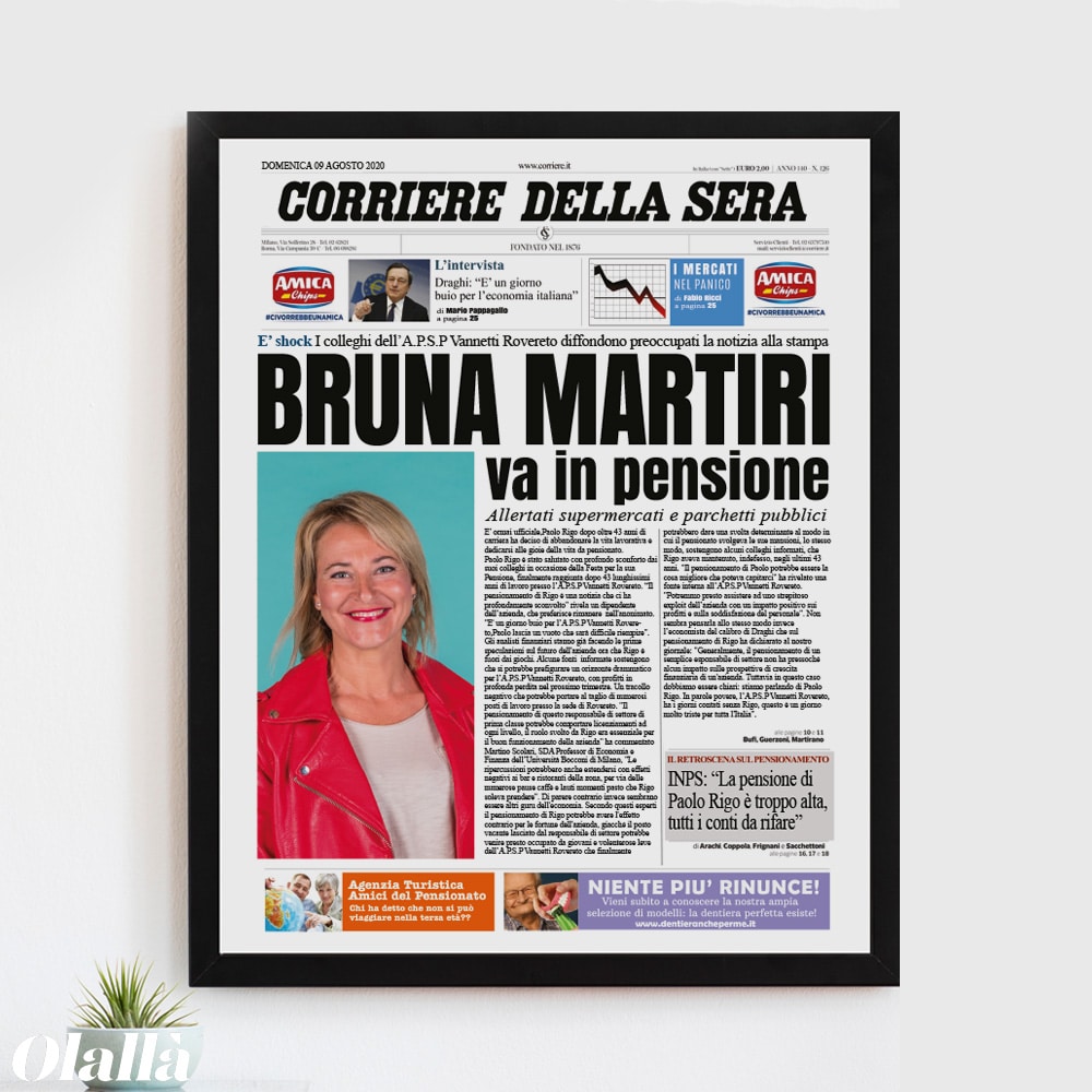Finta Pagina di Giornale Personalizzata Idea Regalo Pensione - immagine 4