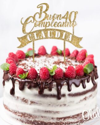 Cake Topper Personalizzato con Nome e Anni - Decorazione Torta Compleanno