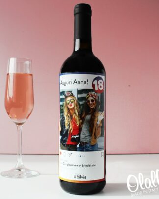 Bottiglia Personalizzata con Foto e Profilo Instagram Regalo Amica Compleanno 18 Anni