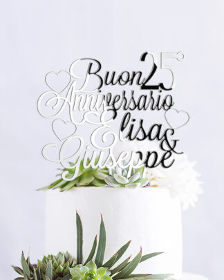 Cake Topper Personalizzato per Anniversario con Nomi