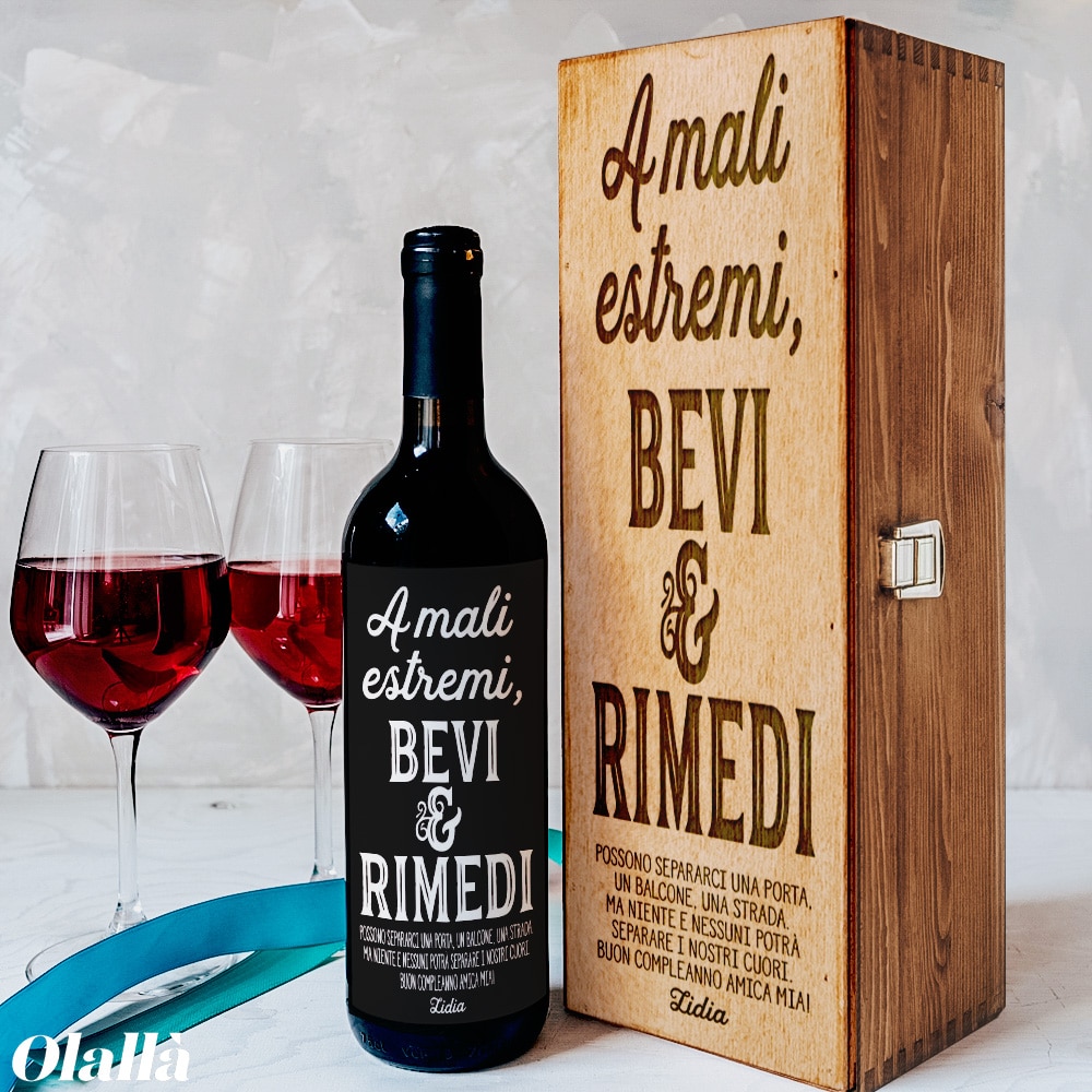 Bottiglia Personalizzata "A Mali Estremi Bevi e Rimedi" - Idea Regalo Motivazionale - immagine 3