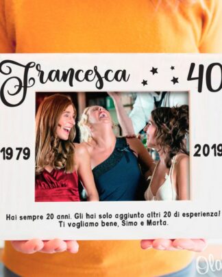 Cornice in Legno Personalizzata con Dedica - Idea Regalo Compleanno