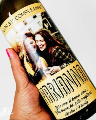 Bottiglia Personalizzata per Amica con Foto - Idea Regalo Compleanno